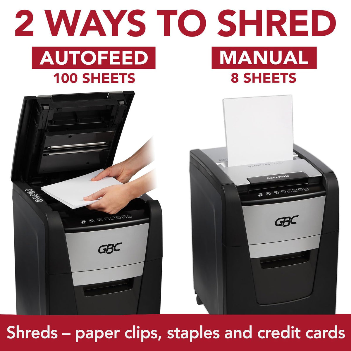 GBC Paper Shredder, Auto Feed+, 300 Sheet Capacity, Super Cross-Cut, Office Shredder, 300X (WSM1757608)