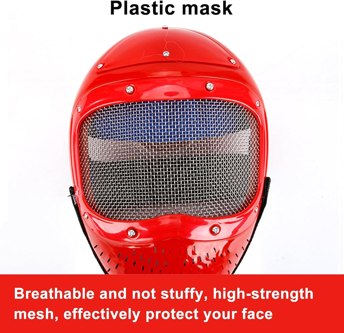 Fencing Practice Sword Kit, Children's Training Equipment, Protective Vest, Protective Mask, 38.6" Plastic Fencing Foil with Sound(Blue)
