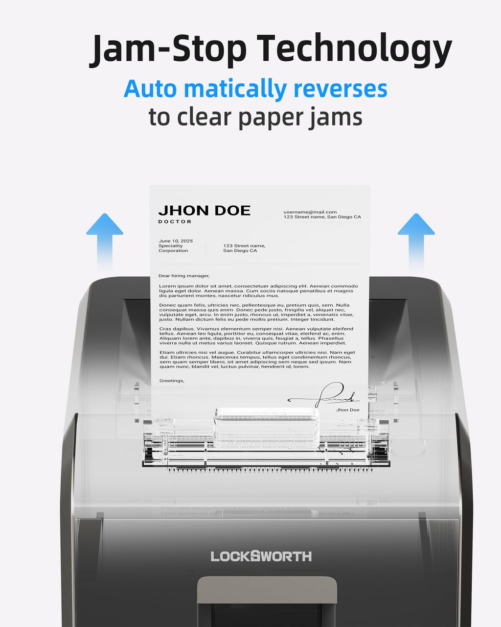 Locksworth 110-Sheet Micro Cut Shredder for Home Office, 6.9 Gallons Bin P-4 High Security Paper Shredder for Credit Card, Staple, Clip, Heavy Duty Commercial Shredders with Casters