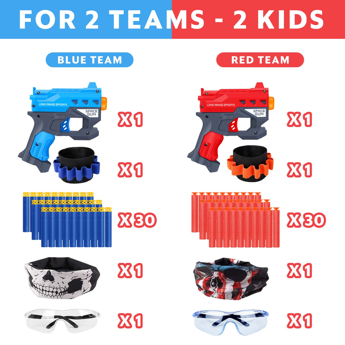 20 Pack Small Gun Set for Birthday Party Supplies with Mini Foam Blaster Fit for Nerf Guns Party,Gun Favors with Toy Gun for Kids 3-7,Bullet Holders,Foam Darts,Face Masks & Safety Glasses