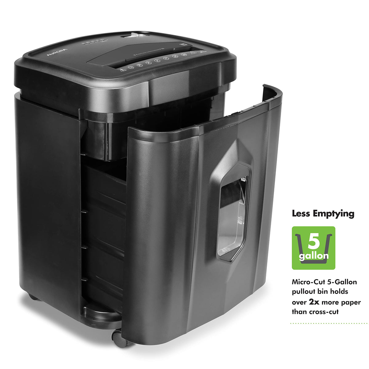Aurora Professional Grade 120-Sheet Auto Feed Micro-Cut Paper and Credit Card Shredder with 5 Gallon Pullout Basket / 30 Minutes/Security Level P-4 (White/Black)