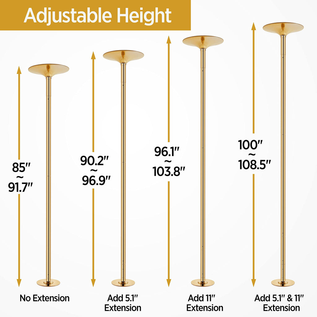 Yaheetech 45mm Portable Spinning & Static Pole Dance Pole for Home