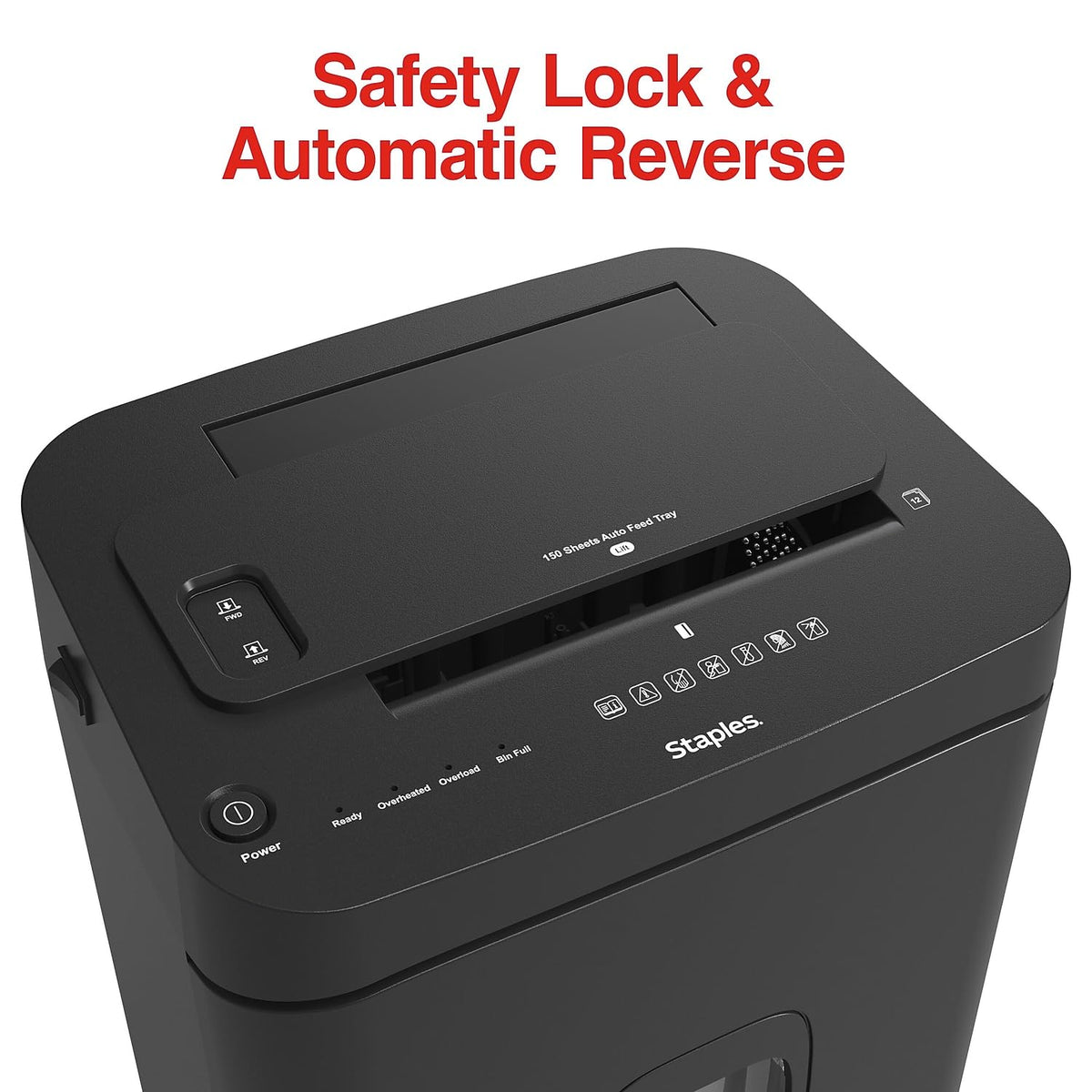 Staples 12-Sheet Micro-Cut Paper Shredder, High-Security, Anti-Jam, Black