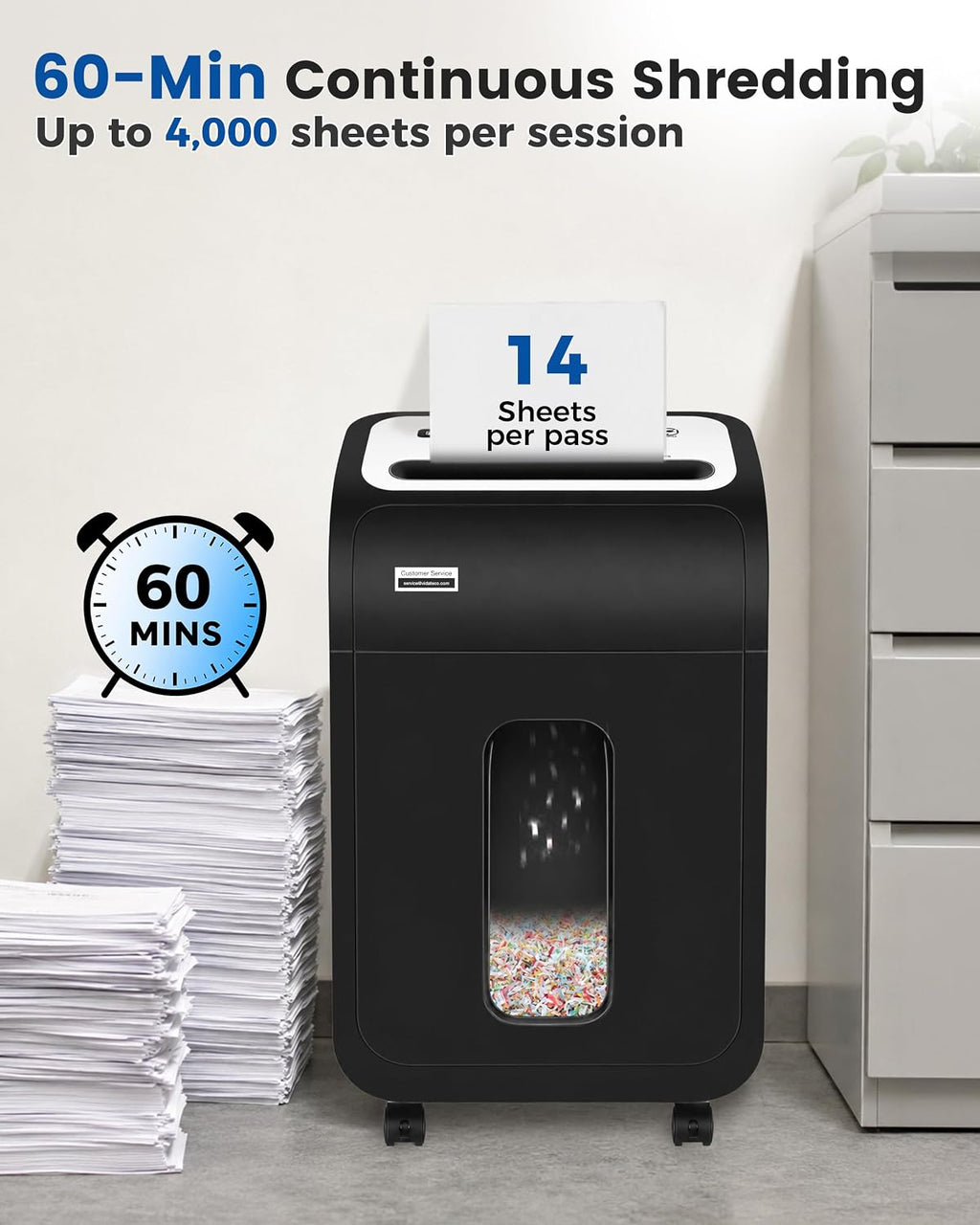 VidaTeco 14-Sheet Micro Cut Paper Shredder for Home Office Heavy Duty