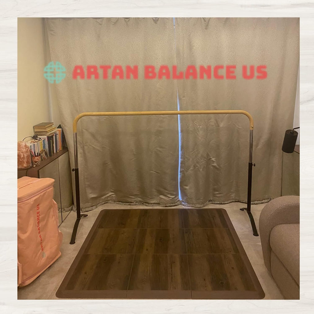 Ballet Barre Portable for Home or Studio, 6 ft Extendable to 12 ft Bar Curved, Height Adjustable from 27" to 44", Ideal for Stretch, Pilates, Dance, Active Workouts, Single or Double, Kids Adults