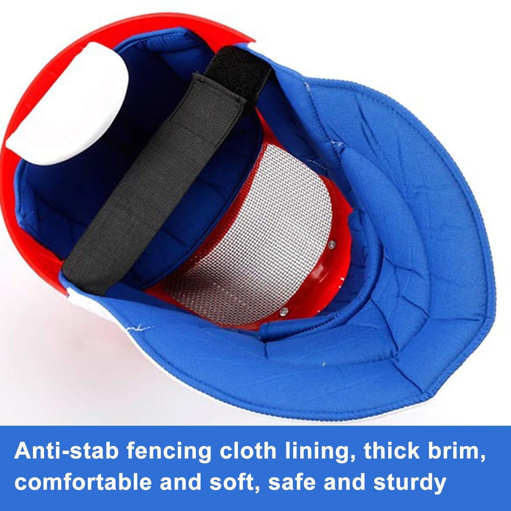 Fencing Practice Sword Kit, Children's Training Equipment, Protective Vest, Protective Mask, 38.6" Plastic Fencing Foil with Sound(Blue)