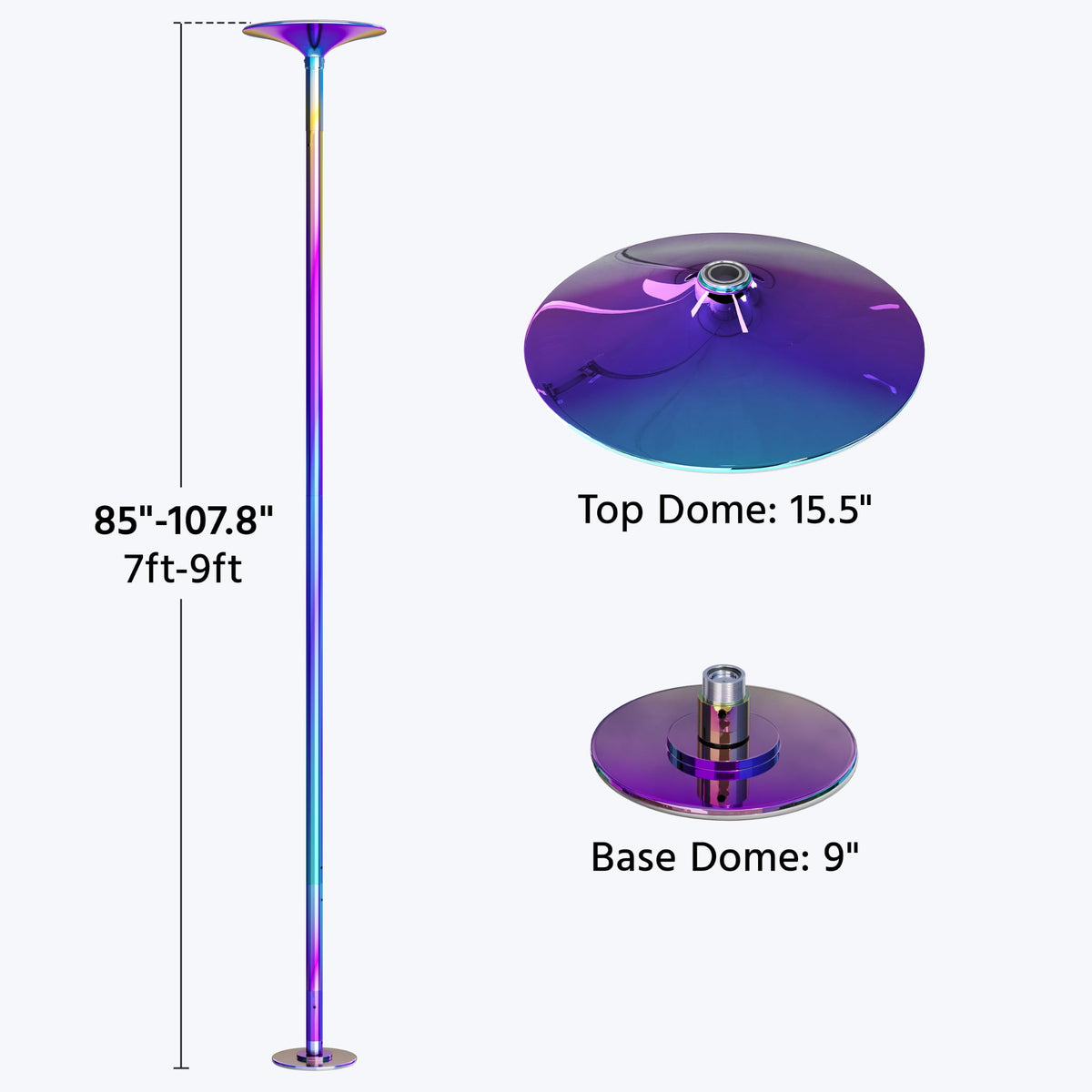 Yaheetech 45mm Portable Spinning & Static Pole Dance Pole for Home
