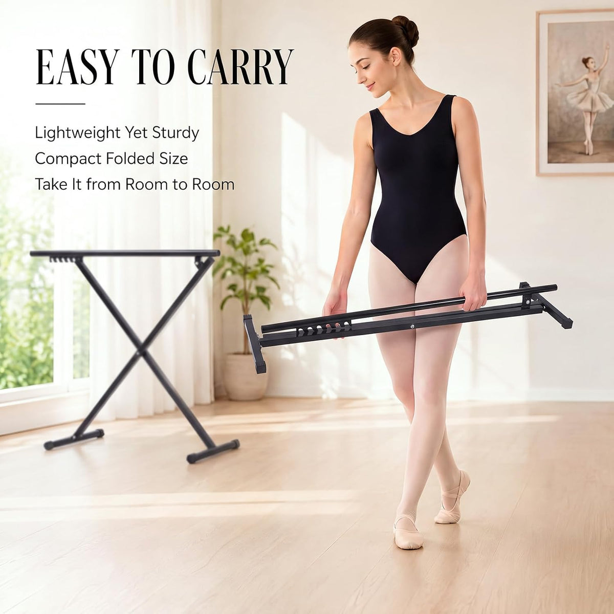 Portable Foldable Ballet Barre Adjustable Freestand Ballet Bar