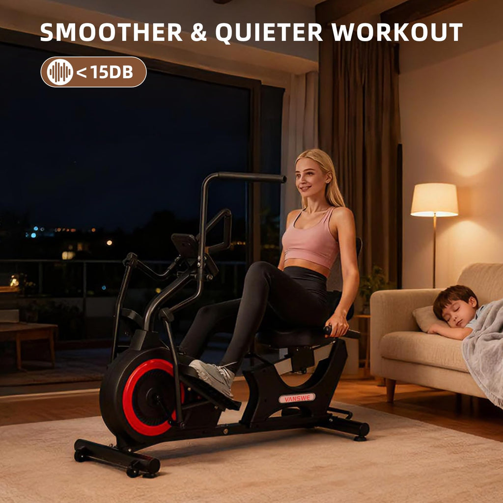 VANSWE Recumbent Elliptical Cross Trainer with Arm Exerciser
