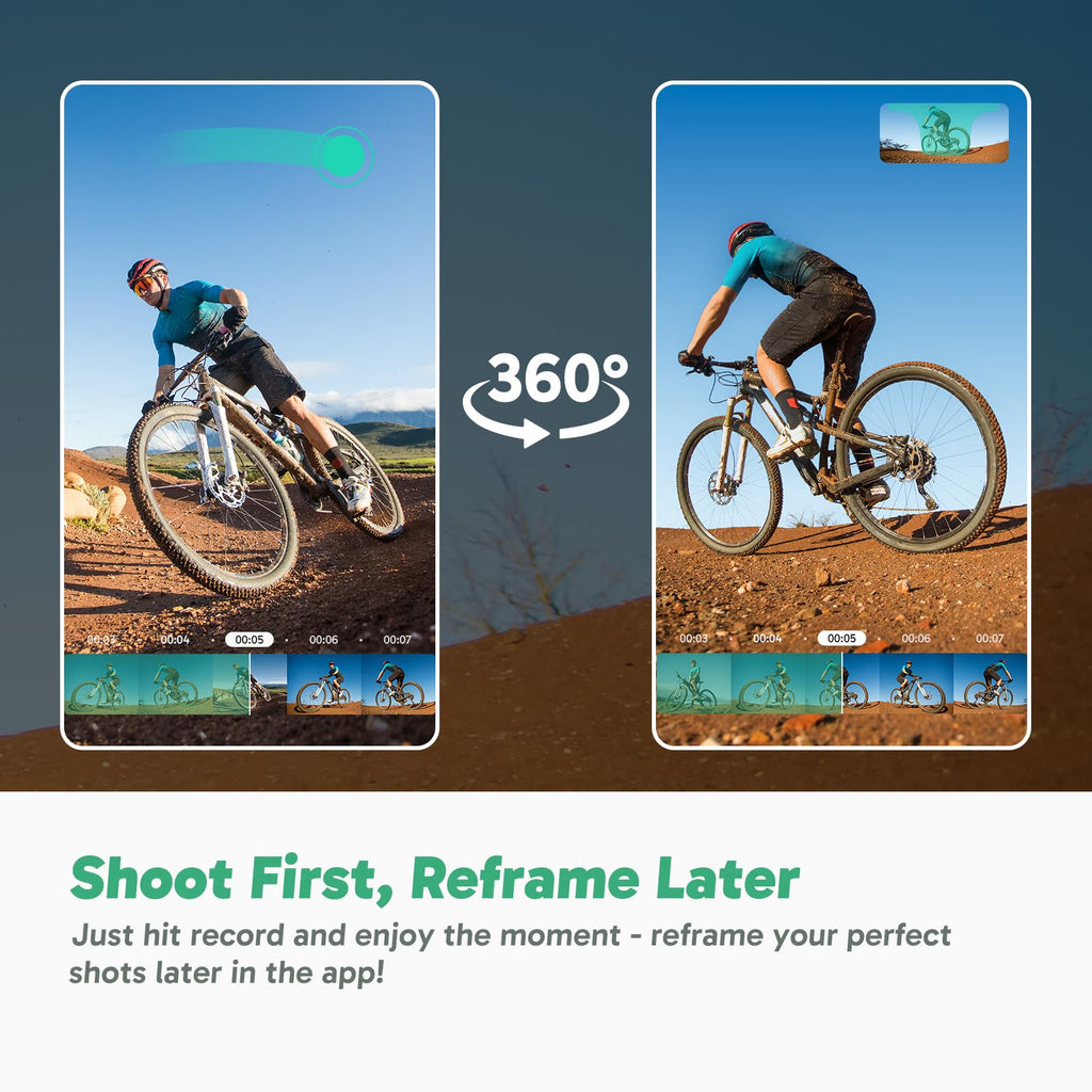 AKASO 360 Action Camera Standard Combo- 5.7K 360 Video with 1/2" 48MP Sensors, 72MP 360 Photo, 360-SuperSmooth, Invisible Selfie Stick Effect, 360Â° Horizon Lock, AI Tracking with 128GB MicroSD Card