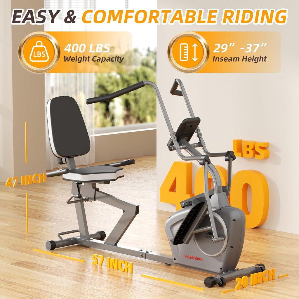 VANSWE Recumbent Elliptical Cross Trainer with Arm Exerciser