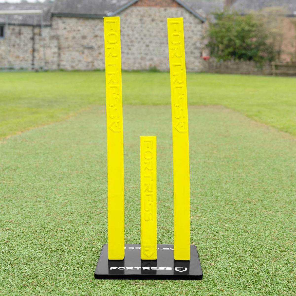FORTRESS Flexi Cricket Stumps (Full Set) | Base and Ground Spikes Included | Suitable for Bowling & Fielding Drills