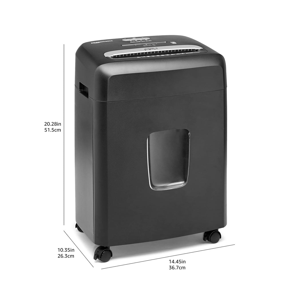 Amazon Basics 150-Sheet Autofeed Micro-Cut Paper and Credit Card Shredder, High Security Level P-4 with 8.5-Gallon Bin, 60-Minute Continuous Run Time, Black