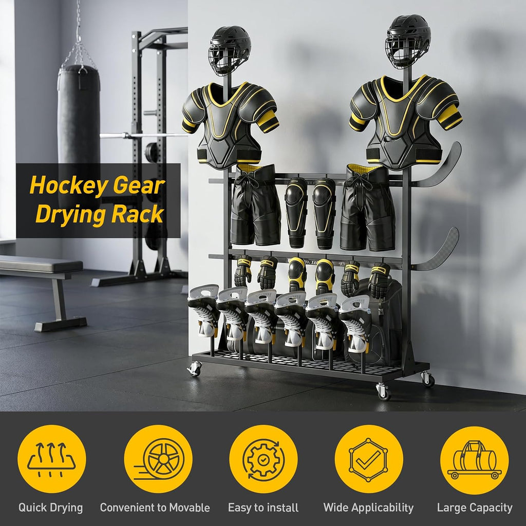 ikkle LargeâCapacity Hockey &Lacrosse Gear Drying Rack.