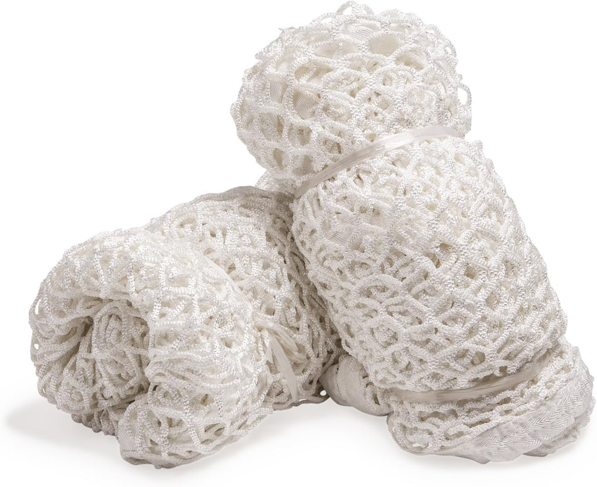 Champion Sports Lacrosse Goal Net - 6mm Official Size White Nylon Net Replacement (Pack of 2)