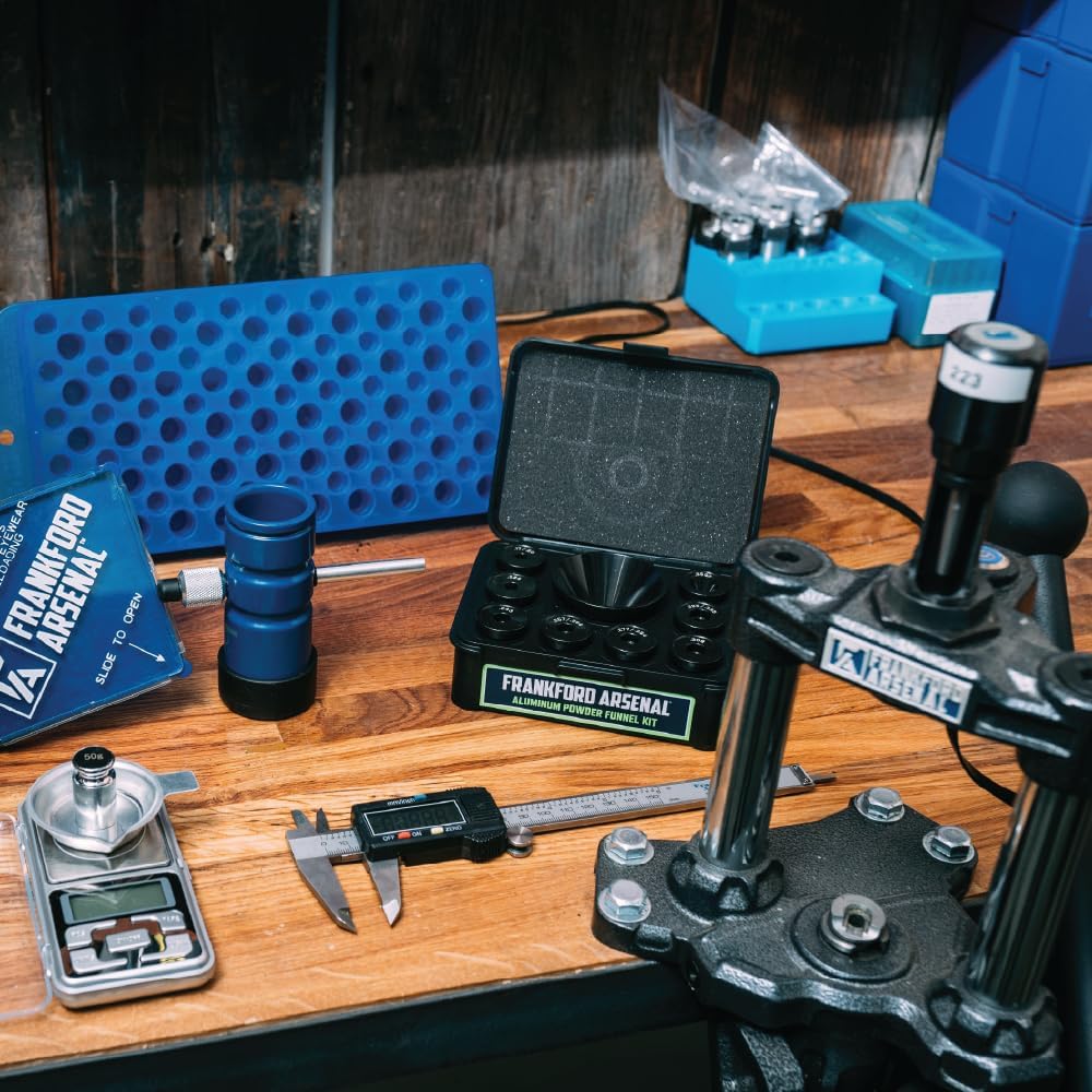 Frankford Arsenal Essentials Reloading Kit with Adjustable Seating System, F-1 Single Stage Press, Digital Calipers, Compatible with Standard Dies, for Seating, Resizing, Depriming, and Reloading