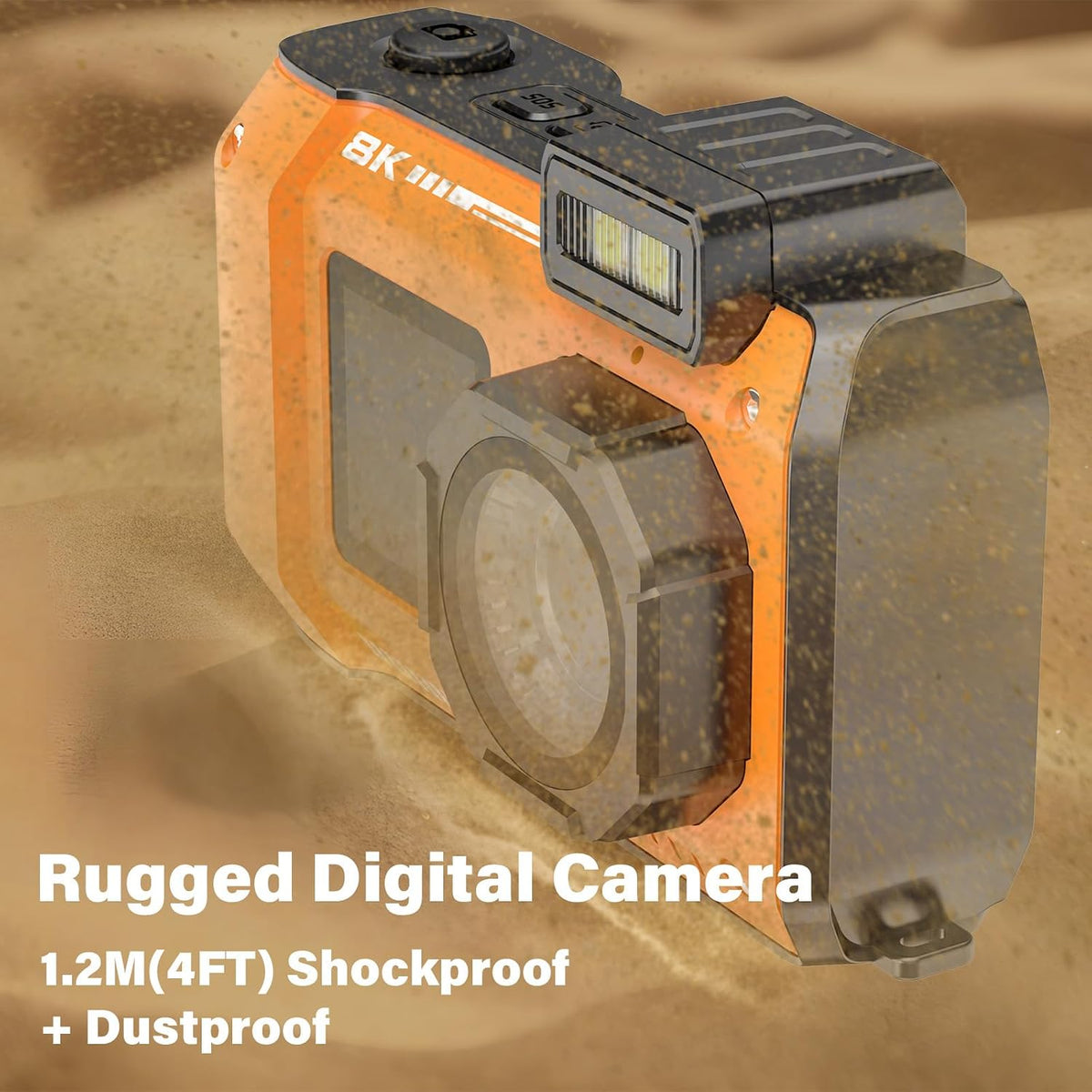 8K Underwater Camera, 33FT Waterproof Camera, 70MP WiFi Dual-Screen, Rugged