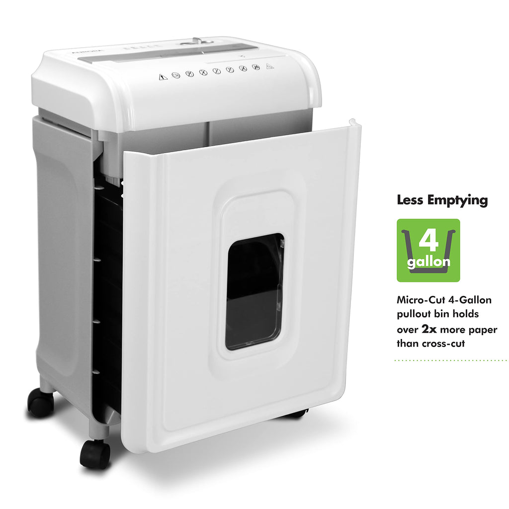 Aurora Professional Grade 120-Sheet Auto Feed Micro-Cut Paper and Credit Card Shredder with 5 Gallon Pullout Basket / 30 Minutes/Security Level P-4 (White/Black)
