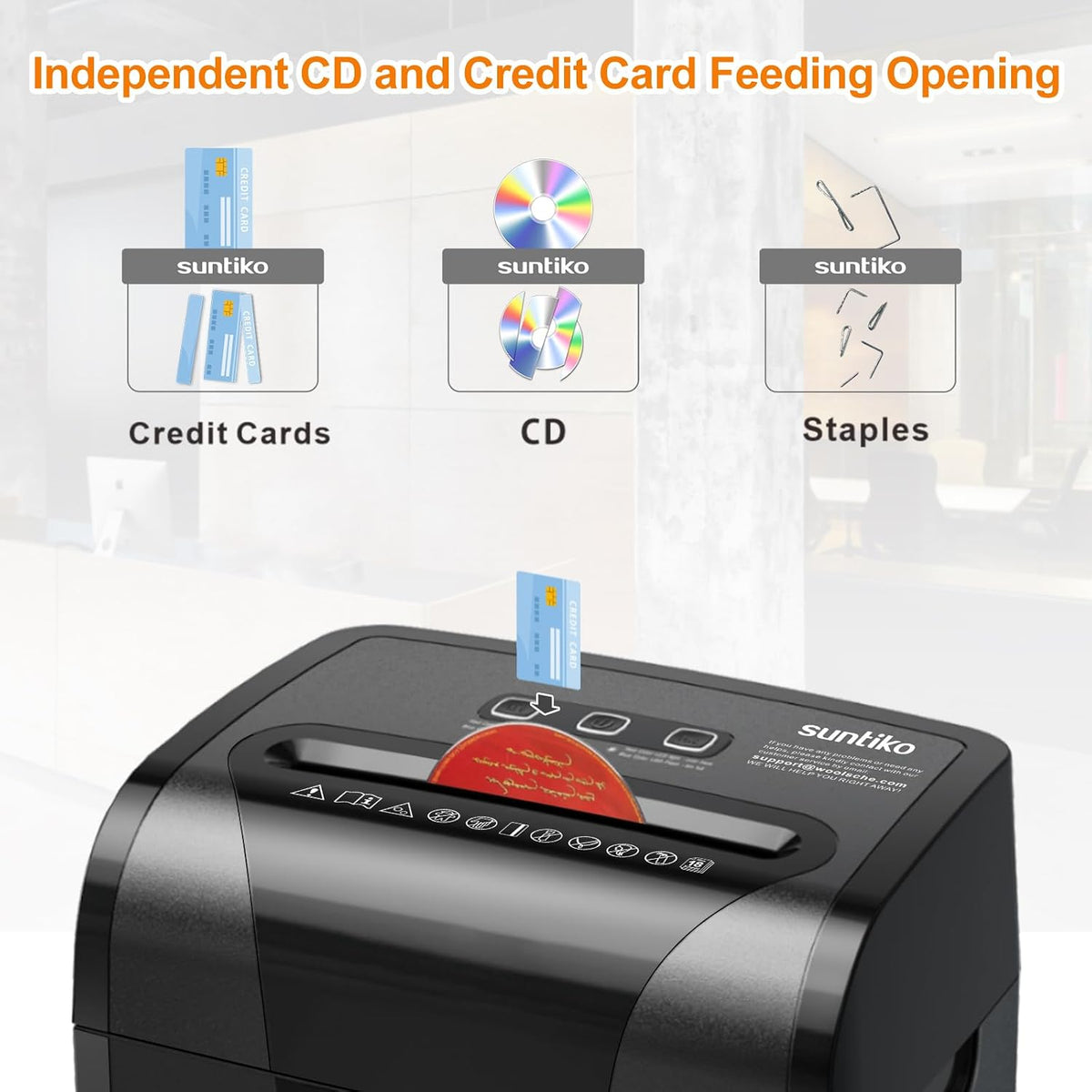 Suntiko 18-Sheet Heavy Duty Cross Cut P-4 Paper Shredder