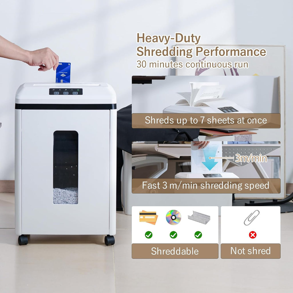 Professional Commercial Paper Shredder P-7 Security Micro-Cut