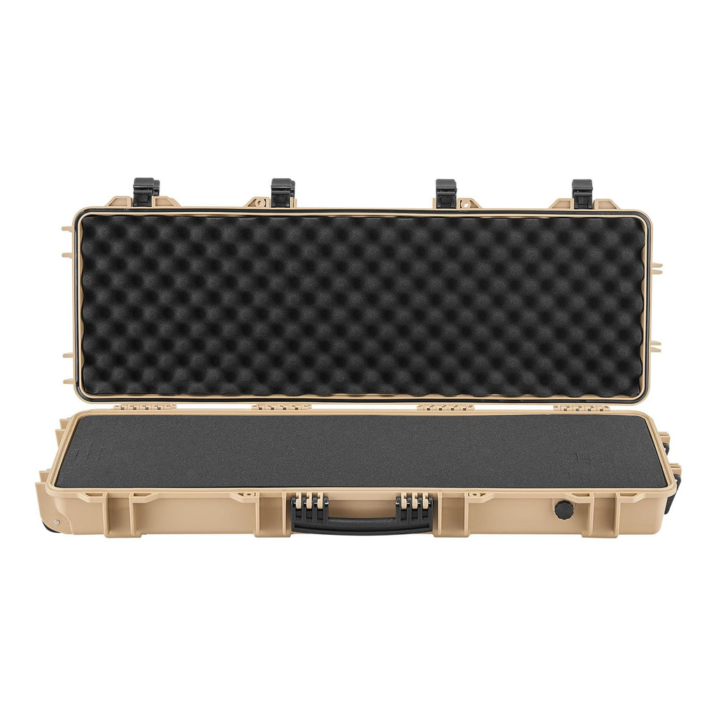 VEVOR Rifle Case, Rifle Hard Case with 4 Layers Fully-protective Foams, Lockable Hard Gun Case with Wheels, IP67 Waterproof & Crushproof, for Rifles or Shotguns