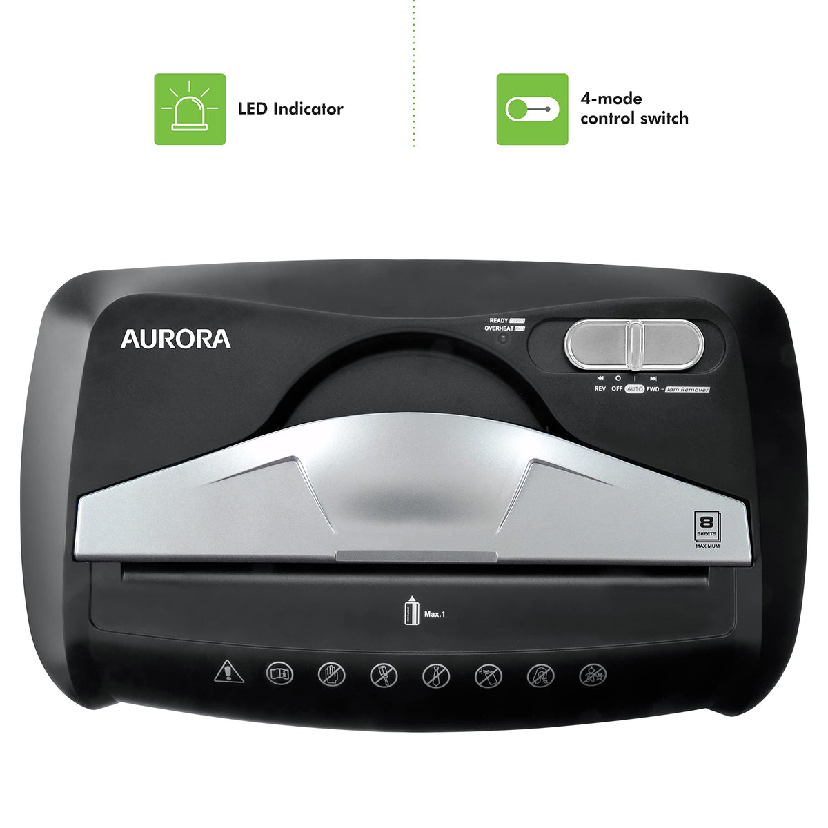 Aurora AU1645XA 16-Sheet Cross-Cut Paper and CD/Credit Card Shredder/5-Gallon Pullout Basket/ 30 Minutes Run Time
