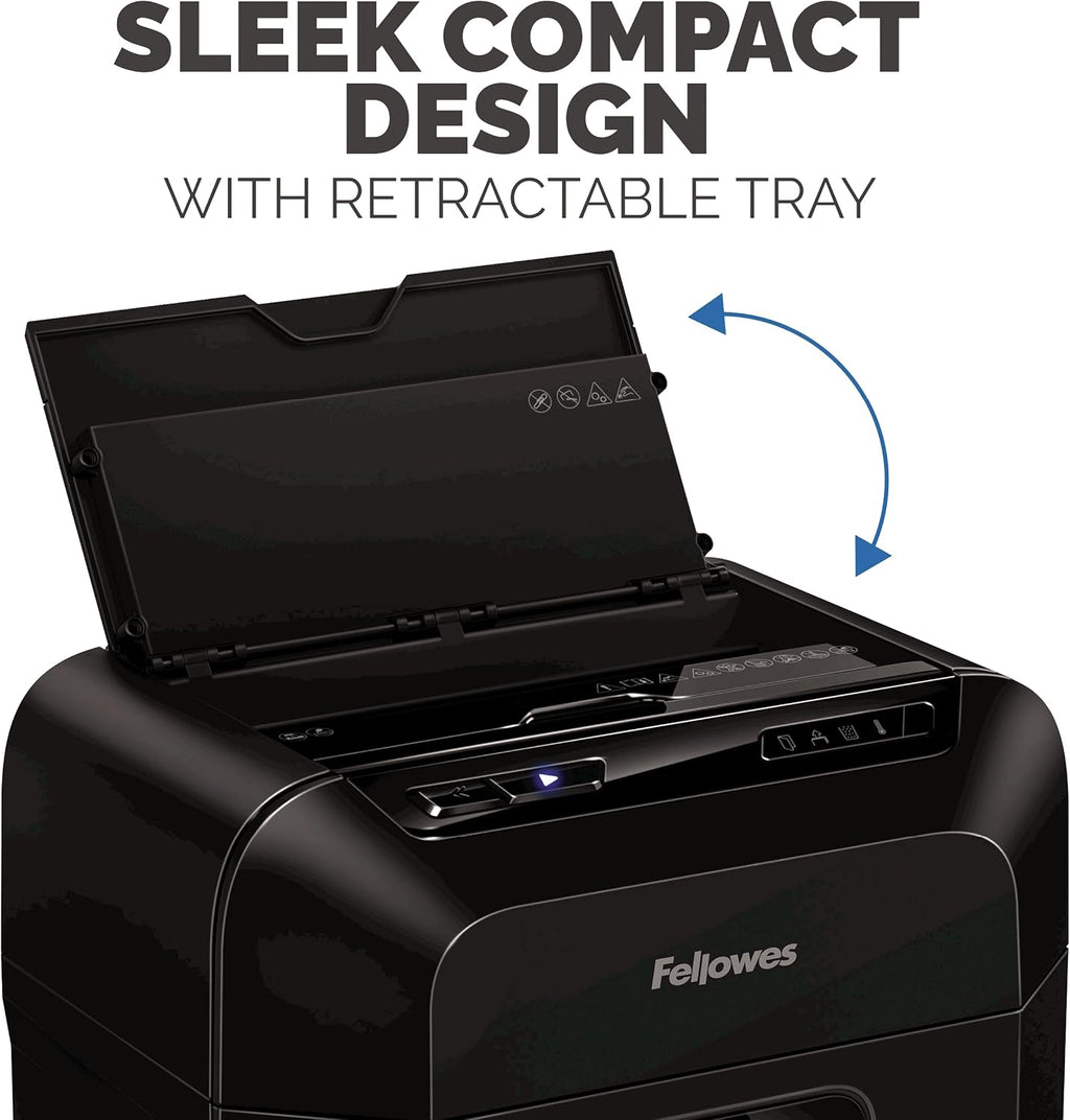 Fellowes AutoMax 100MA 100-Sheet Micro-Cut Autofeed 2-in-1 Paper Shredder for Office/Small Office