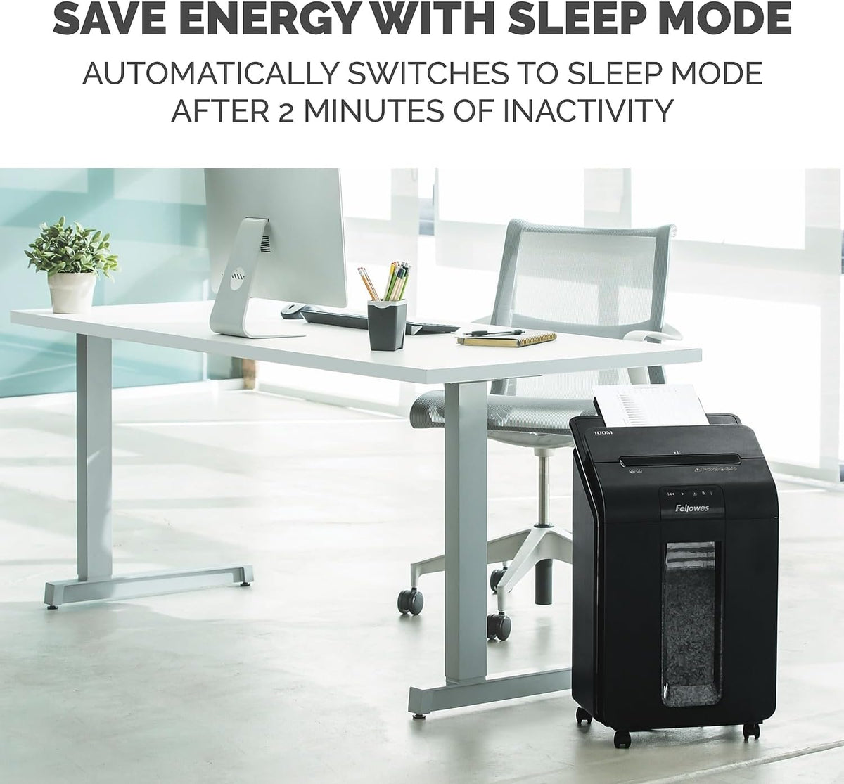 Fellowes AutoMax Micro-Cut 100M Commercial Office Auto Feed 2-in-1 Paper Shredder with 100-Sheet Capacity, Black