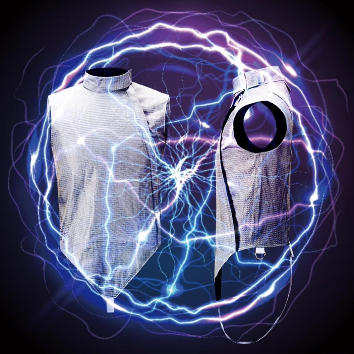 Professional Fencing Foil Lame Jacket, Conductive Metal Vest, Washable and Durable Sleeveless Fencing Uniform for Training and Competition,Right Hand,38