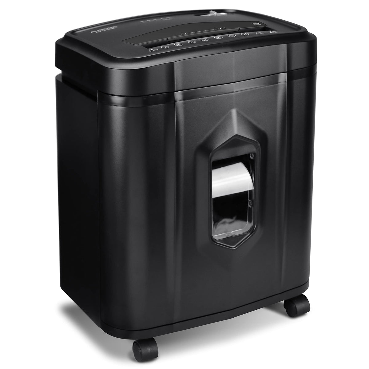 Aurora Professional Grade 120-Sheet Auto Feed Micro-Cut Paper and Credit Card Shredder with 5 Gallon Pullout Basket / 30 Minutes/Security Level P-4 (White/Black)