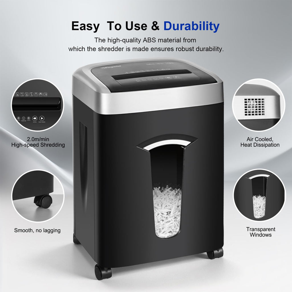 Wingwise 15 Sheets Paper Shredder Heavy Duty for Home Office
