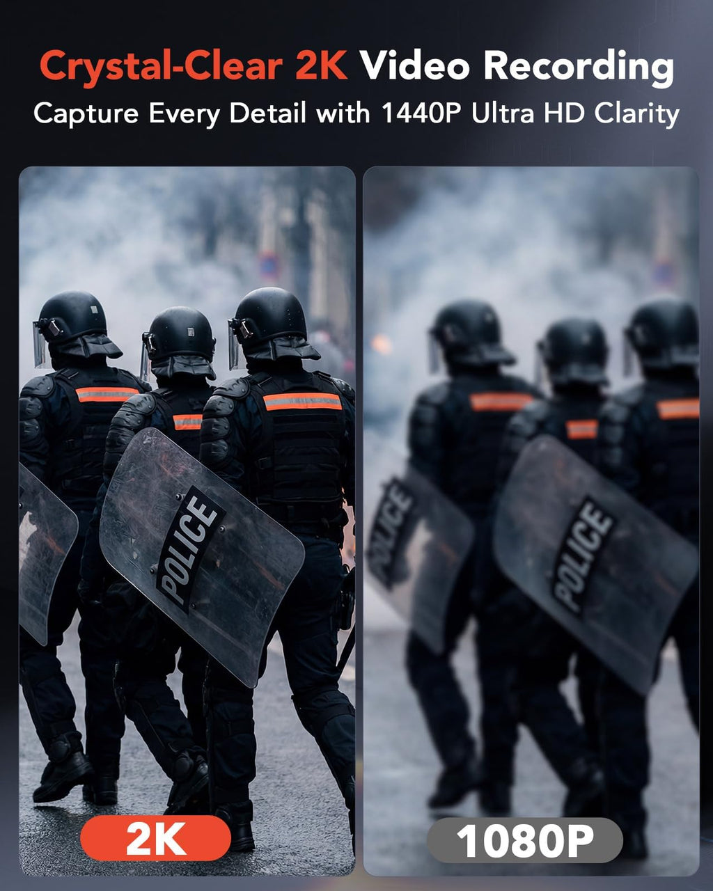 BOBLOV KJ23Pro 2K 128GB Body Worn Camera with Night Vision, 4000mAh Battery