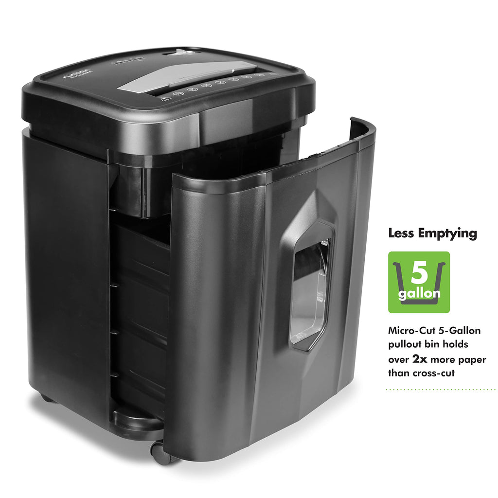 Aurora AU1225MA High-Security 12-Sheet Micro-Cut Paper and CD/Credit Card Shredder/ 5-Gallon Pullout Basket/40 Minutes Run Time