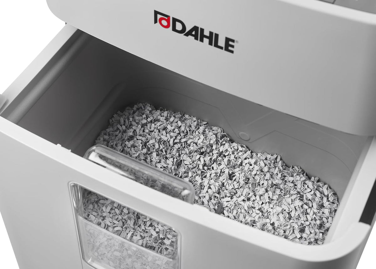 Dahle 52214 Paper Shredder, Cross Cut, P-4 | O-3 Security, German Engineered, Jam Protection, Oil Free, SmartPower, Shreds CDs, 20 Sheet Max, 11 Gal Bin