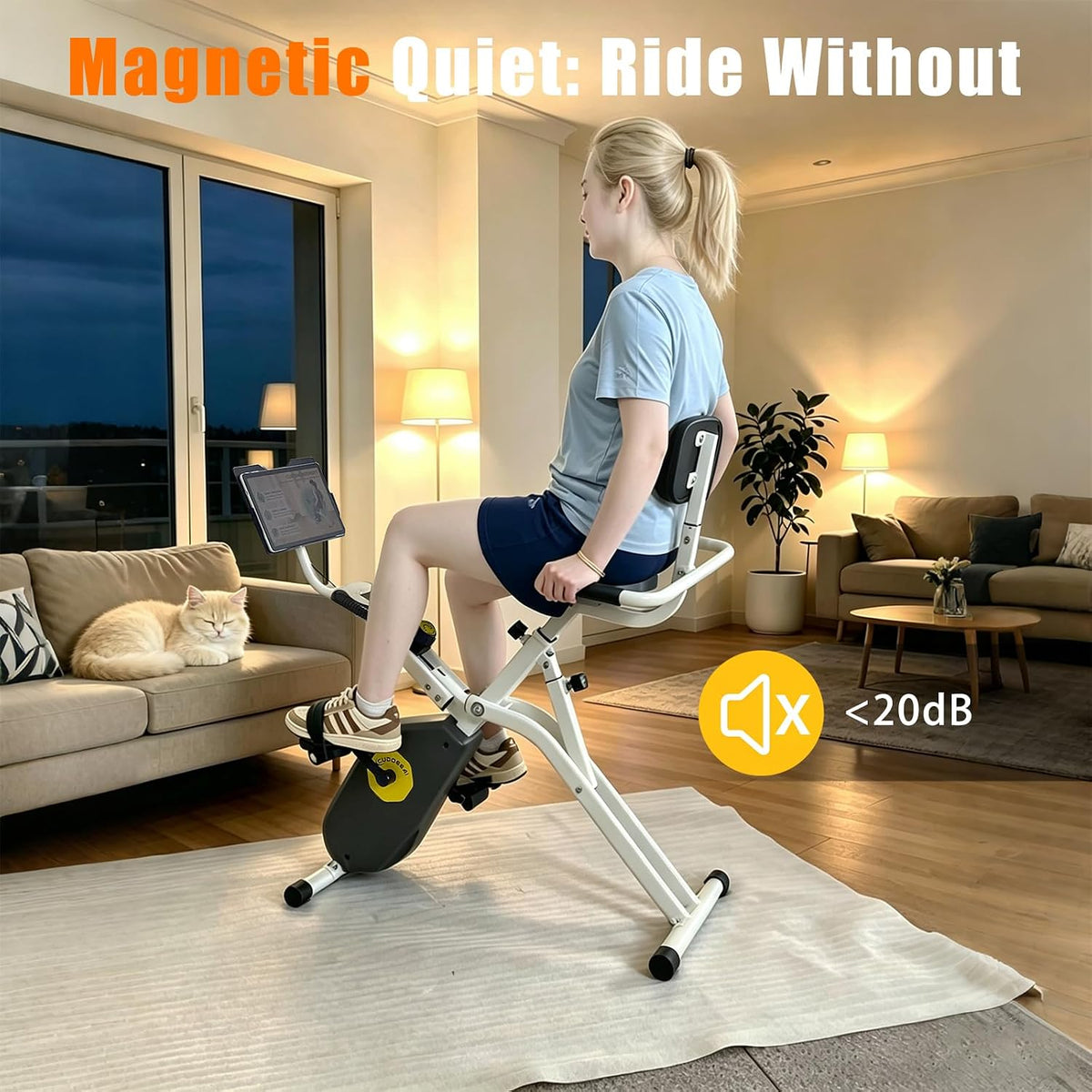 Foldable Magnetic Recumbent Stationary Exercise Bike