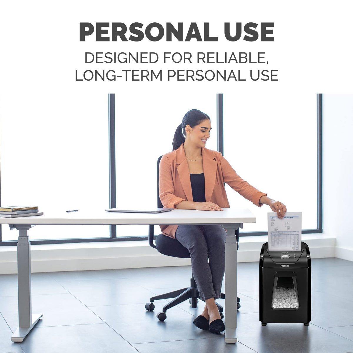 Fellowes Powershred 12 Sheet Cross-Cut Paper Home Office Paper Shredder, 19.50" H x 9.69" W x 13.44" D