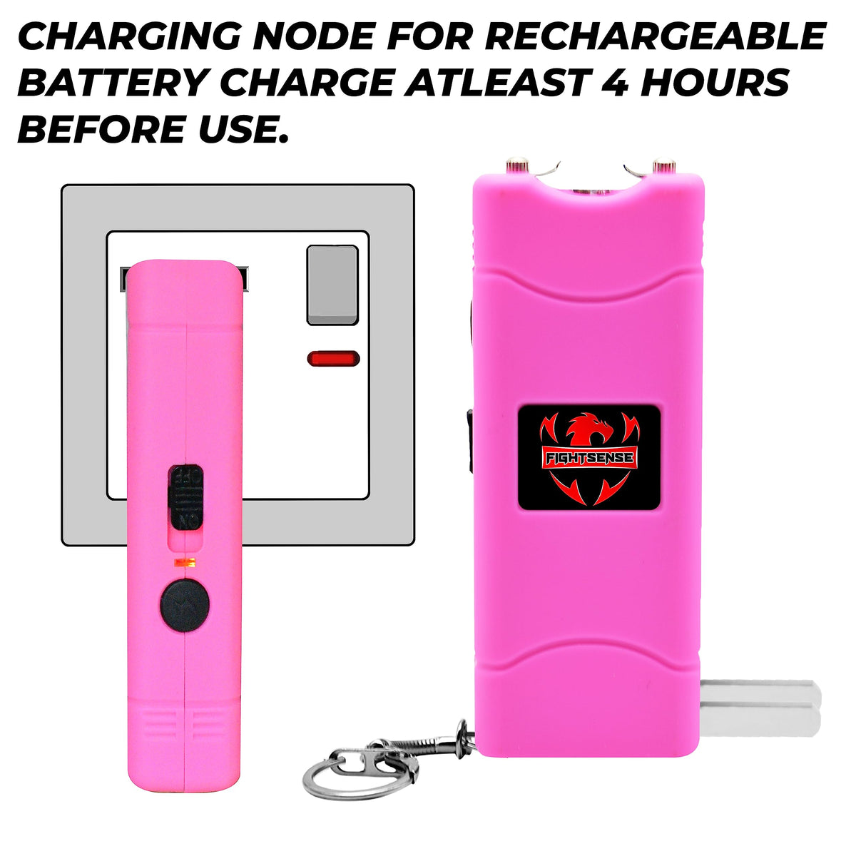 FIGHTSENSE (12 pcs) Wholesale Bulk Stun Gun Flashlight for Men and Women self Defense Device, Rechargeable Stun Gun, Nylon Holsters