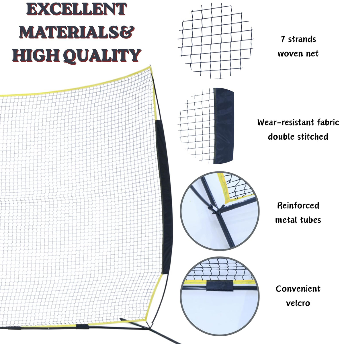 16x10FT Barricade Backstop Net â Heavy Duty All-Ball Sports Barrier Netting, Portable Lacrosse Backstop Net with Carry Bag