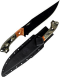 Condor Tool & Knife Atrox Knife | Hunting Knife with Kydex with Leather Belt Loop Sheath | High Carbon Steel Survival Knife with a Micarta Handle | Fixed Blade Tactical Knife | 10.9 in Blade | 29.6oz