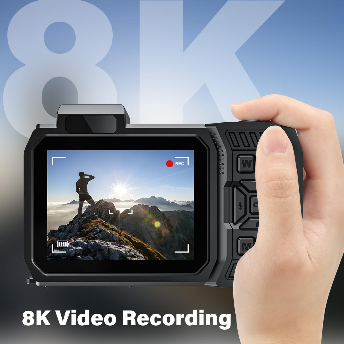 8K Underwater Camera, 33FT Waterproof Camera, 70MP WiFi Dual-Screen, Rugged