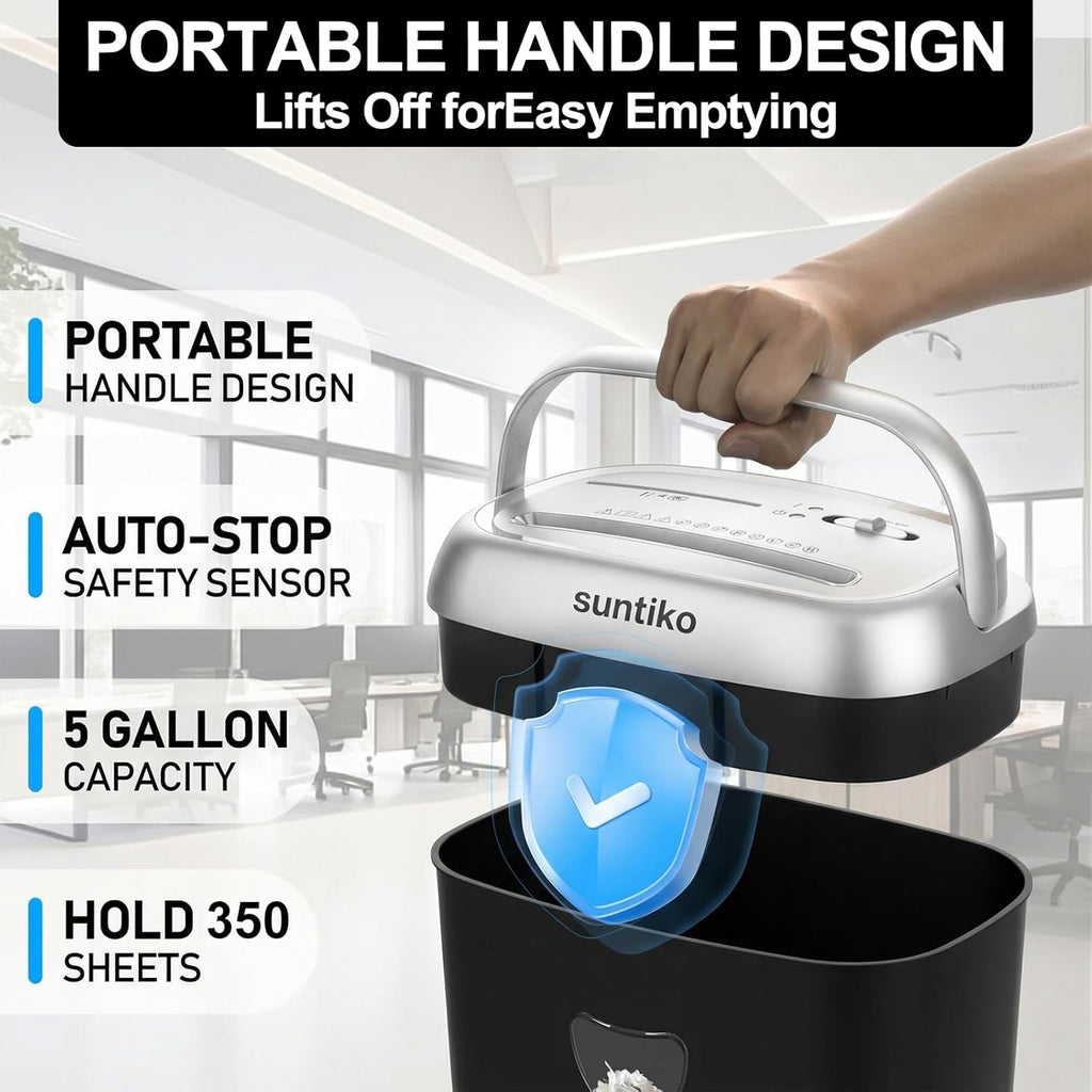Suntiko Home Office Heavy Duty Cross Cut 14-Sheet Paper Shredder