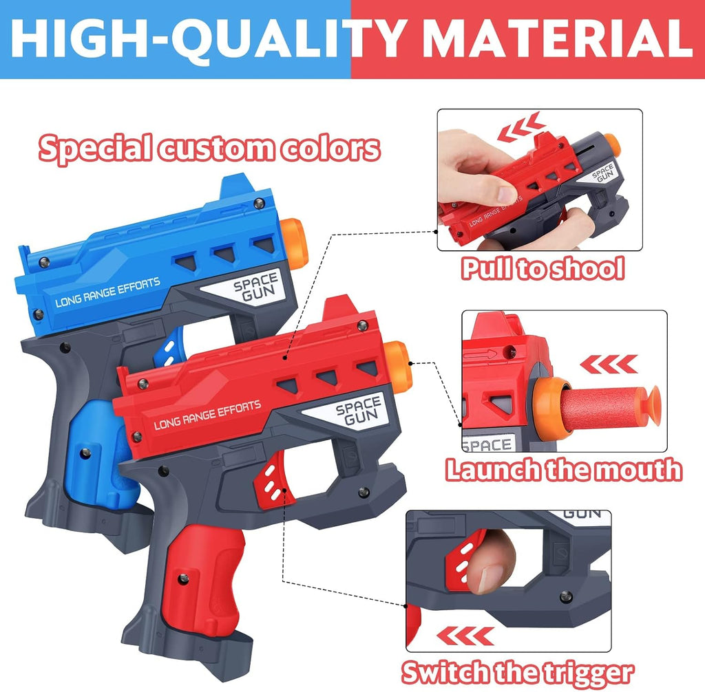 20 Pack Small Gun Set for Birthday Party Supplies with Mini Foam Blaster Fit for Nerf Guns Party,Gun Favors with Toy Gun for Kids 3-7,Bullet Holders,Foam Darts,Face Masks & Safety Glasses