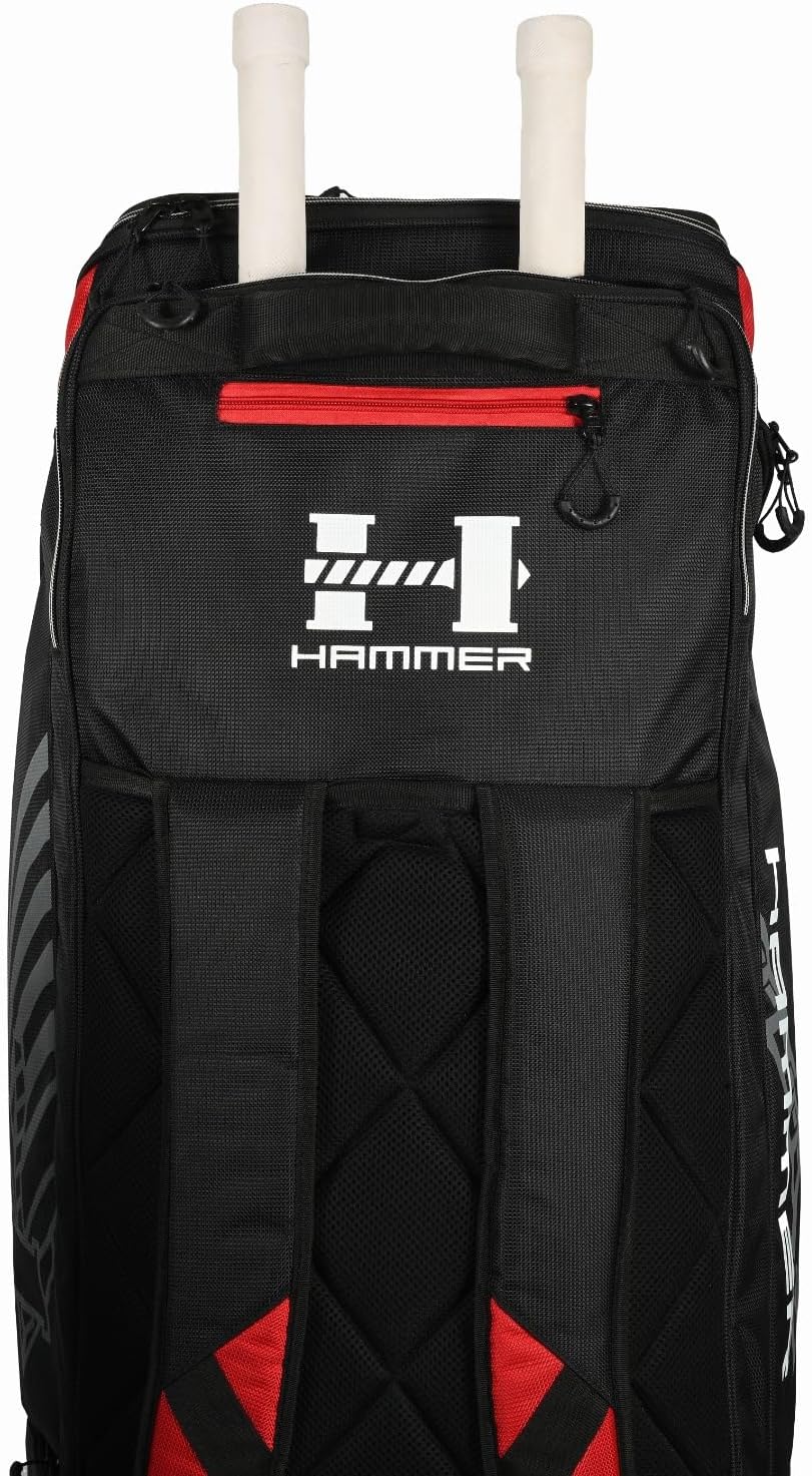 Hammer Berserker 2.0 Duffle Wheelie Cricket Kit Bag | 206L Capacity | Dual Bat Pockets | Shoe & Helmet Compartment | Heavy-Duty 2100D Polyester