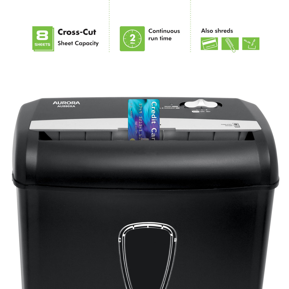 Aurora Anti-Jam 16-Sheet Crosscut Paper/CD and Credit Card Shredder/ 5-Gallon pullout Basket 30 Minutes Continuous Run Time