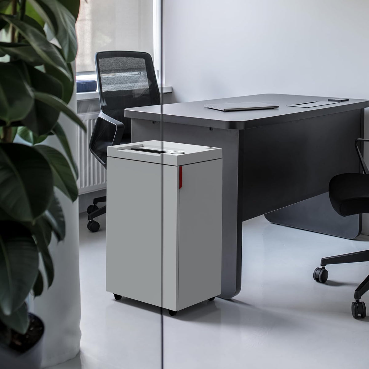 IDEAL 2445 Cross Cut Deskside Commercial Paper Shredder, Continuous Operation, 6-8 Sheet Feed Capacity, 9-Gallon Bin, Shred Staples/Paper Clips/Credit Cards, for 3-4 Users, P-5 Security Level