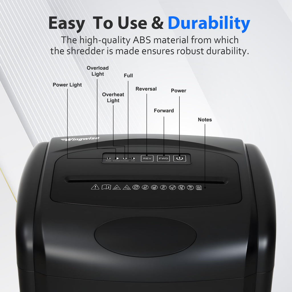 Wingwise 16 Sheets Micro Cut Paper Shredder Heavy Duty for Home Office