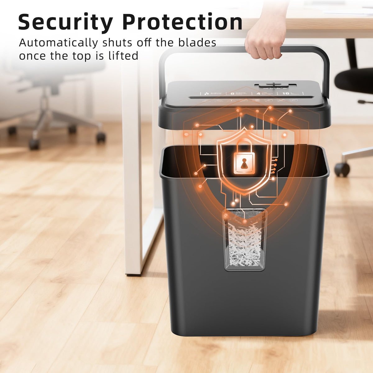 Locksworth 16-Sheet Cross Cut Paper Shredder, 6 Gallon Heavy Duty Commercial Shredder for Home Office, P-4 High Security Shredders for Paper/CD/Credit Card/Staple/Clip, 60 Mins Continuous Running