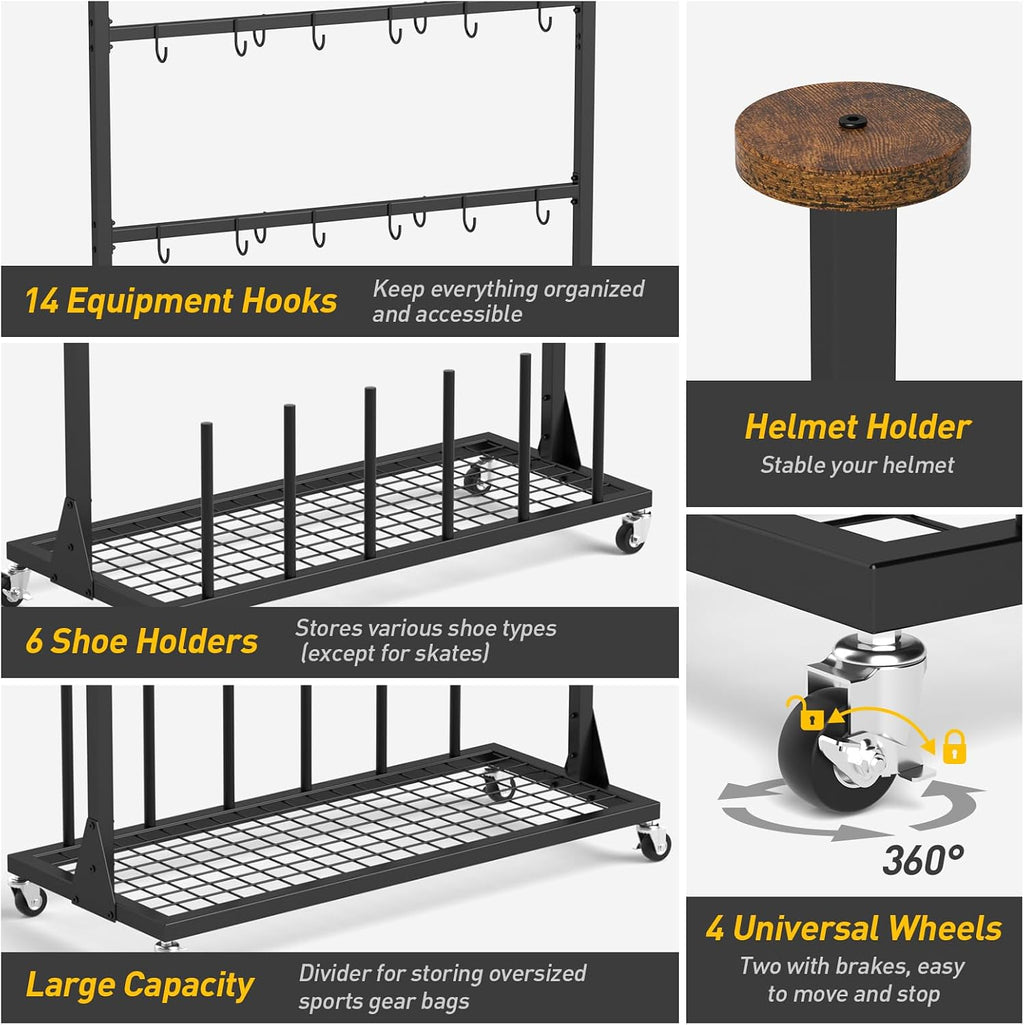 ikkle LargeâCapacity Hockey &Lacrosse Gear Drying Rack.