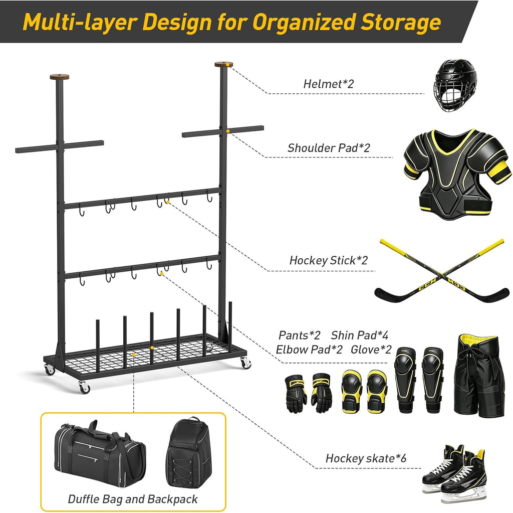 ikkle LargeâCapacity Hockey &Lacrosse Gear Drying Rack.