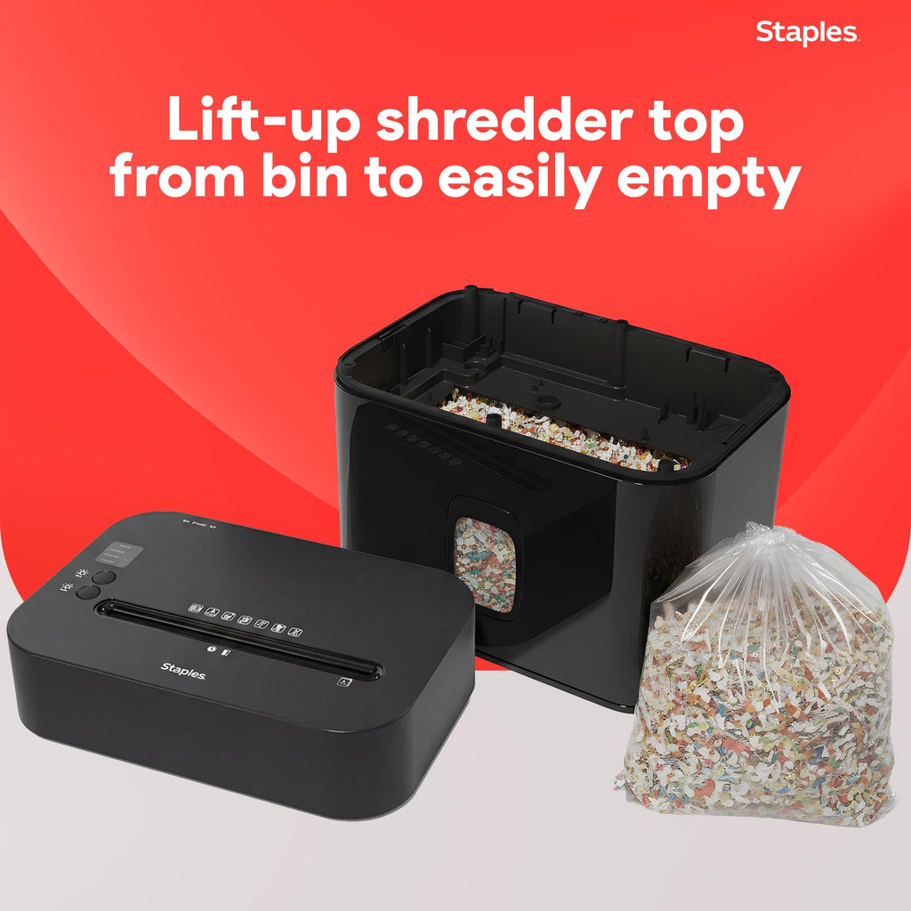 Staples 12-Sheet Micro-Cut Paper Shredder, High-Security, Anti-Jam, Black